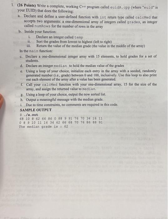 Solved 1. (26 Points) Write a complete, working CH+ program | Chegg.com
