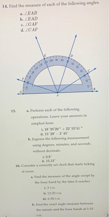 Construct the angles of the following measurements (i) 15^0