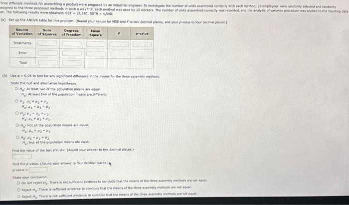 Solved 4. The following results were obtained: | Chegg.com