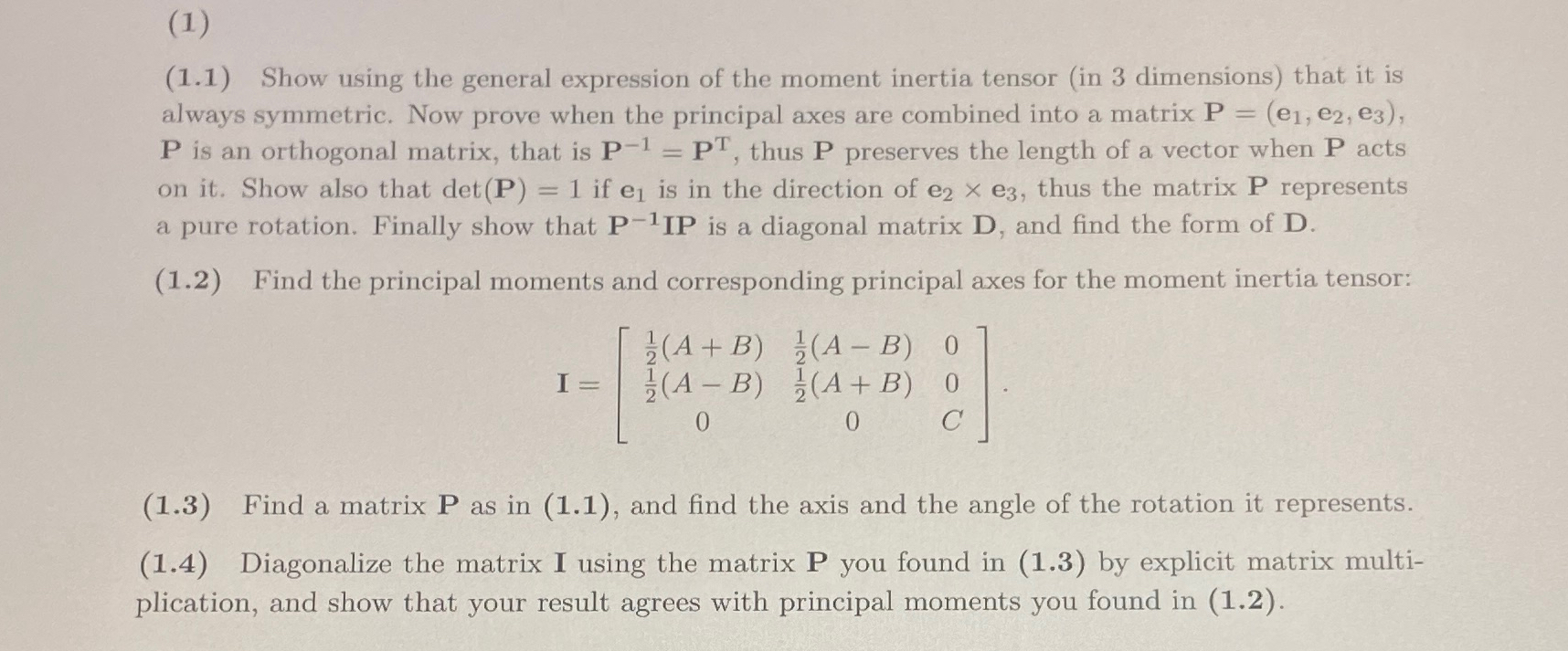 Solved (1)(1.1) ﻿Show using the general expression of the | Chegg.com