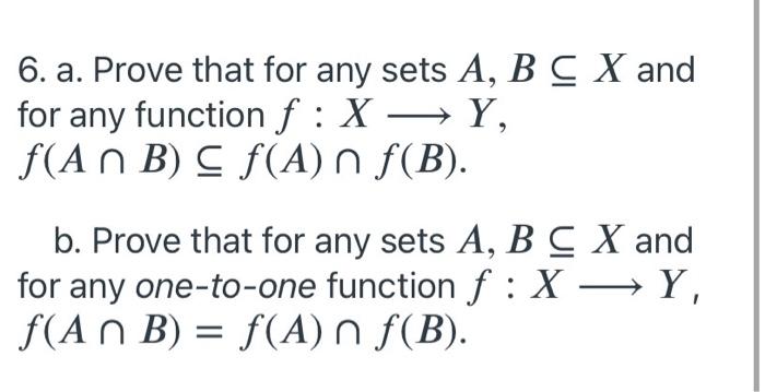 Solved 6 A Prove That For Any Sets A B C X And For Any Chegg Com