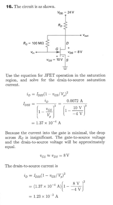 Solved 16. The n-channel JFET in the circuit shown is | Chegg.com