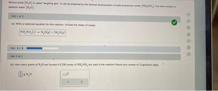Solved Nitrous oxide (NO) is called "laughing gas". It can | Chegg.com