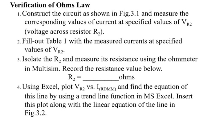 Solved Verification of Ohms Law1. Construct the circuit as | Chegg.com