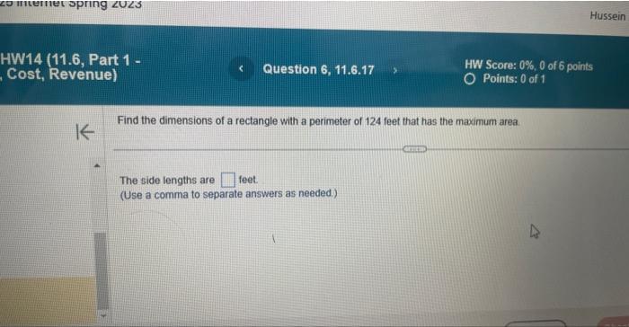 Solved Find the dimensions of a rectangle with a perimeter | Chegg.com
