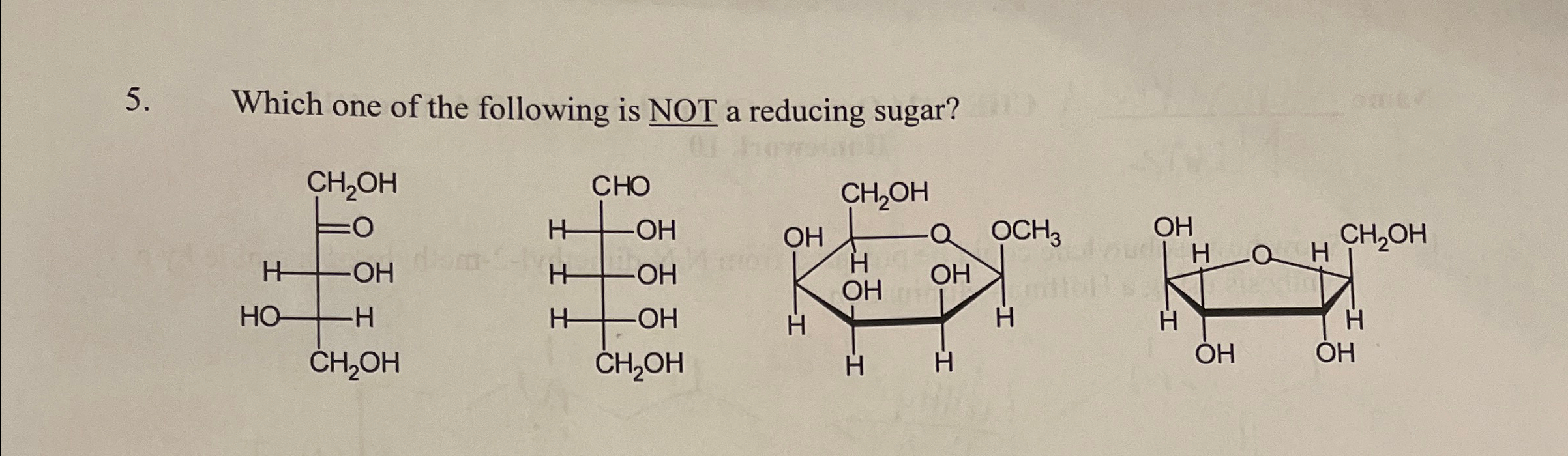 Solved Which one of the following is NOT a reducing sugar? | Chegg.com