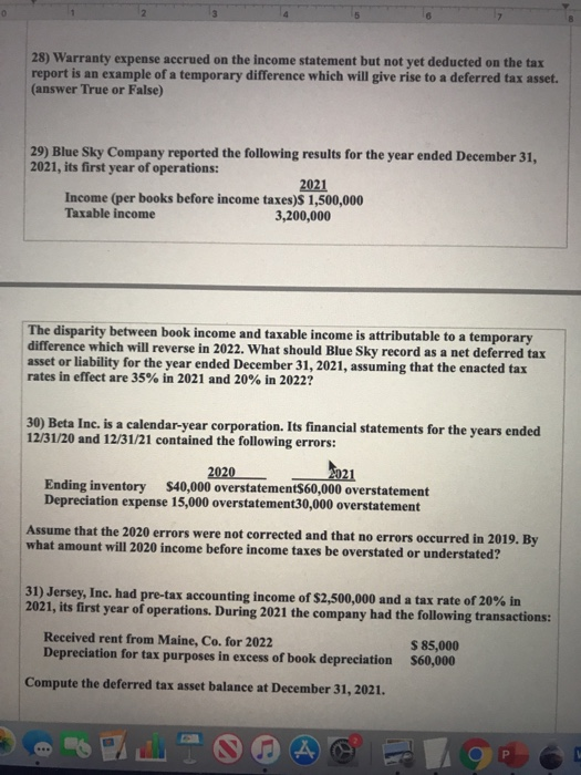 Solved 28) Warranty expense accrued on the statement