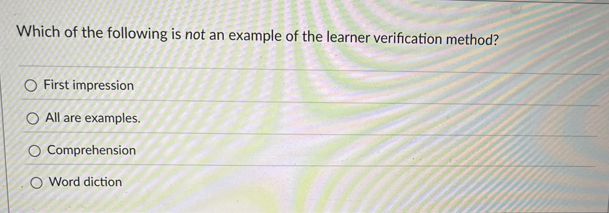 Solved Which of the following is not an example of the | Chegg.com