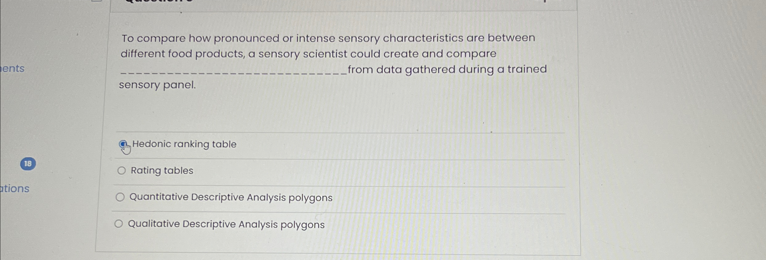 Solved To compare how pronounced or intense sensory | Chegg.com