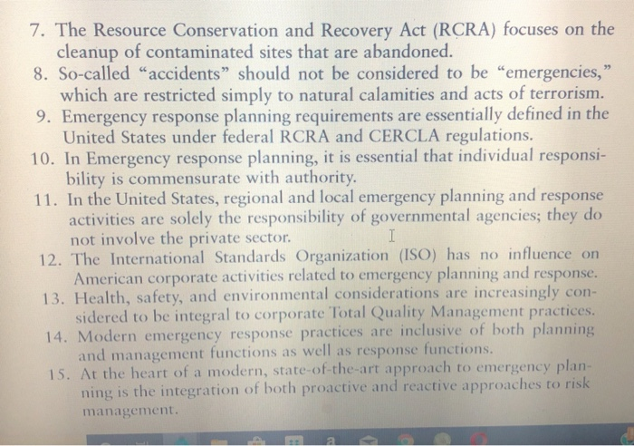 7. The Resource Conservation and Recovery Act (RCRA) | Chegg.com