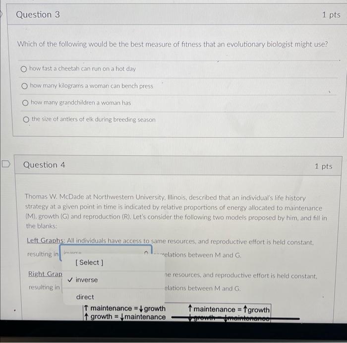 Solved Question 3 1 pts Which of the following would be the | Chegg.com