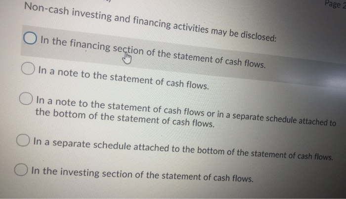 Noncash Investing And Financing Activities May Be Disclosed In