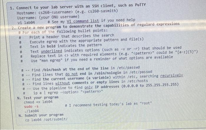 Solved 1 Connect To Your Lab Server With An Ssh Client Chegg Com