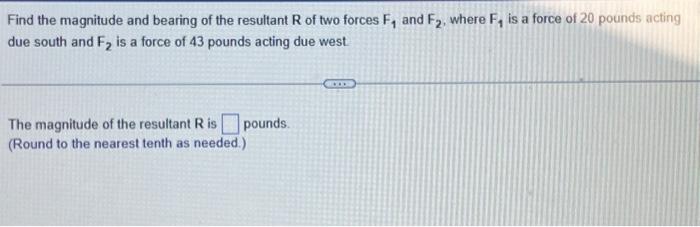 Solved Find the magnitude and bearing of the resultant R of | Chegg.com