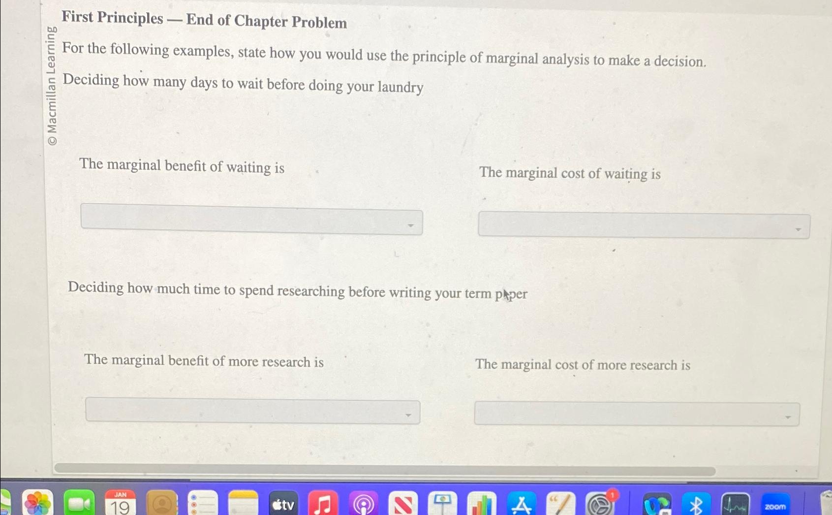 Solved First Principles - ﻿End of Chapter ProblemFor the | Chegg.com