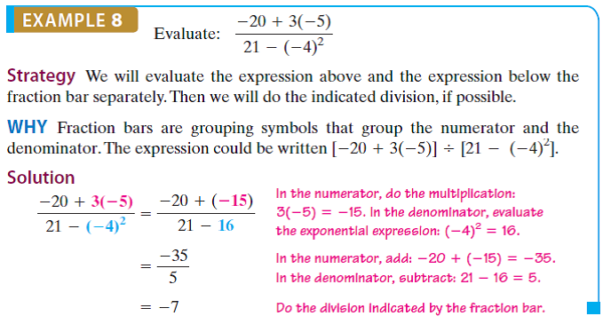 evaluate expressions fractions
