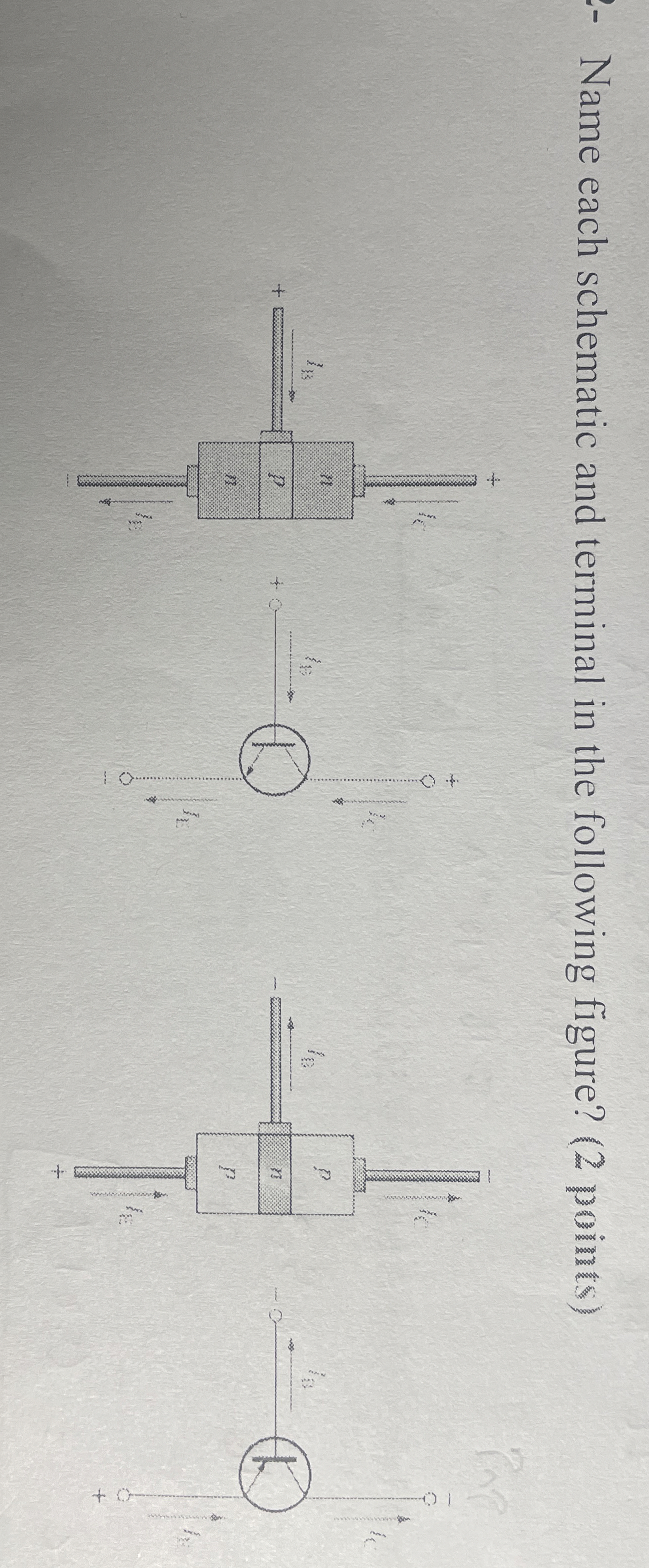 Solved Name each schematic and terminal in the following | Chegg.com