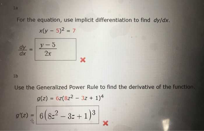 Solved For The Equation Use Implicit Differentiation To Chegg Com