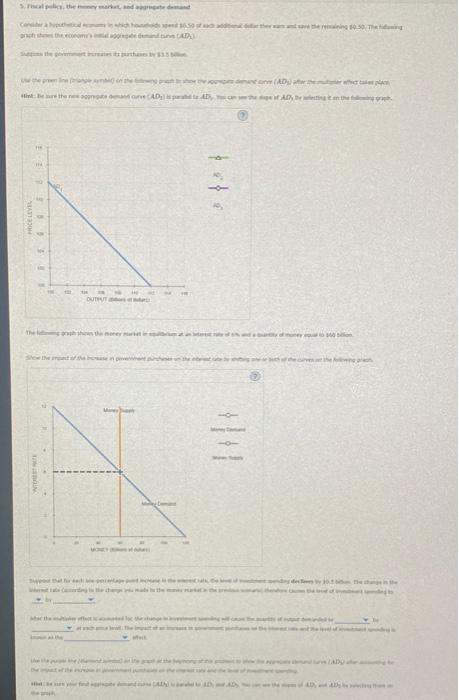 Solved Changes in the supply The following the money in the | Chegg.com
