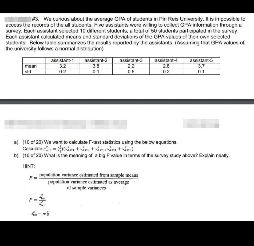 Solved \#3. We curious about the average GPA of students in | Chegg.com