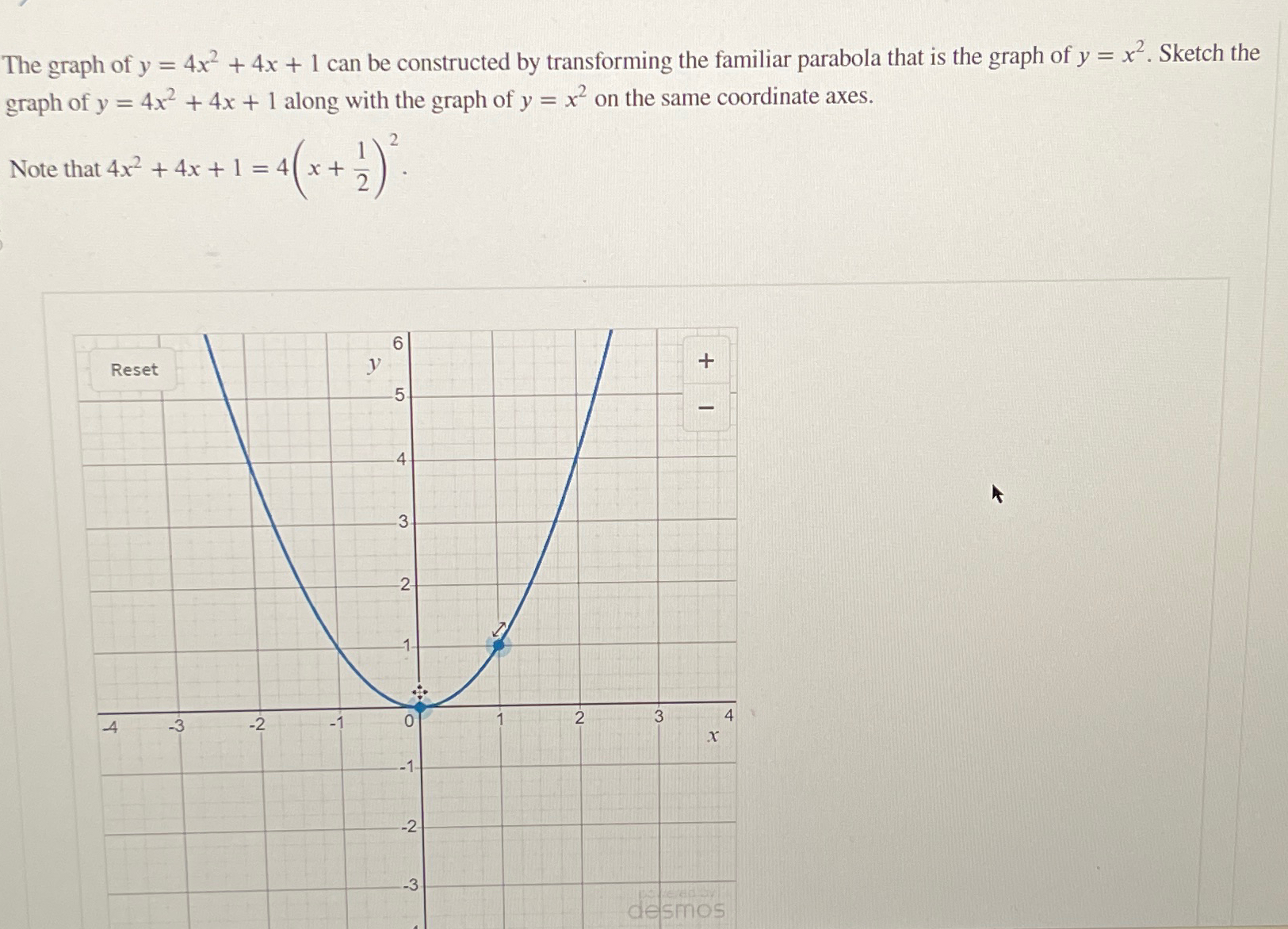 y 2x 2 4x 4 graph