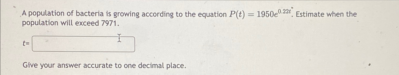 Solved A population of bacteria is growing according to the | Chegg.com