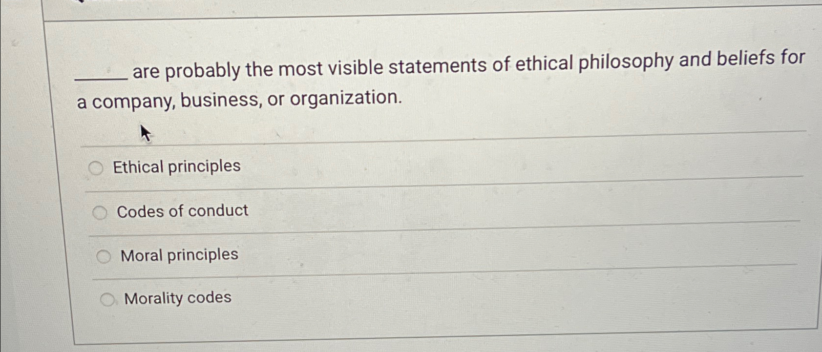 Solved are probably the most visible statements of ethical | Chegg.com