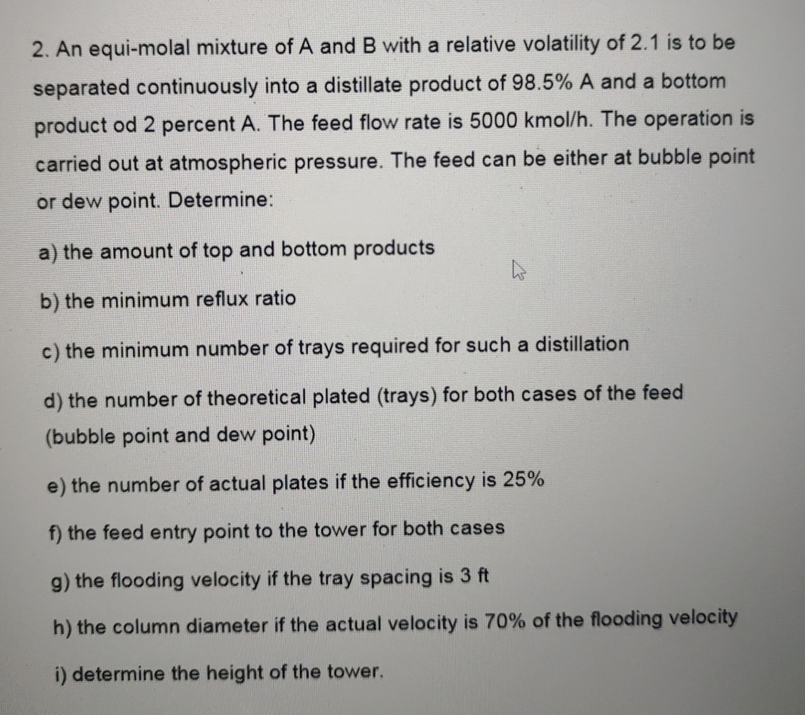 Solved An equi-molal mixture of A and B ﻿with a relative | Chegg.com