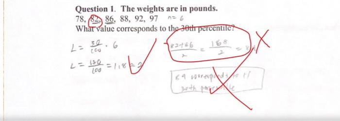 Solved Question 1. The weights are in pounds. 78, 82. 86, | Chegg.com