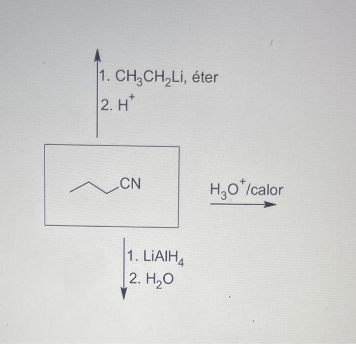 Solved 1. CH3CH2Li, éter 2. H+ H3O+/calor 1. LiAlH4 | Chegg.com