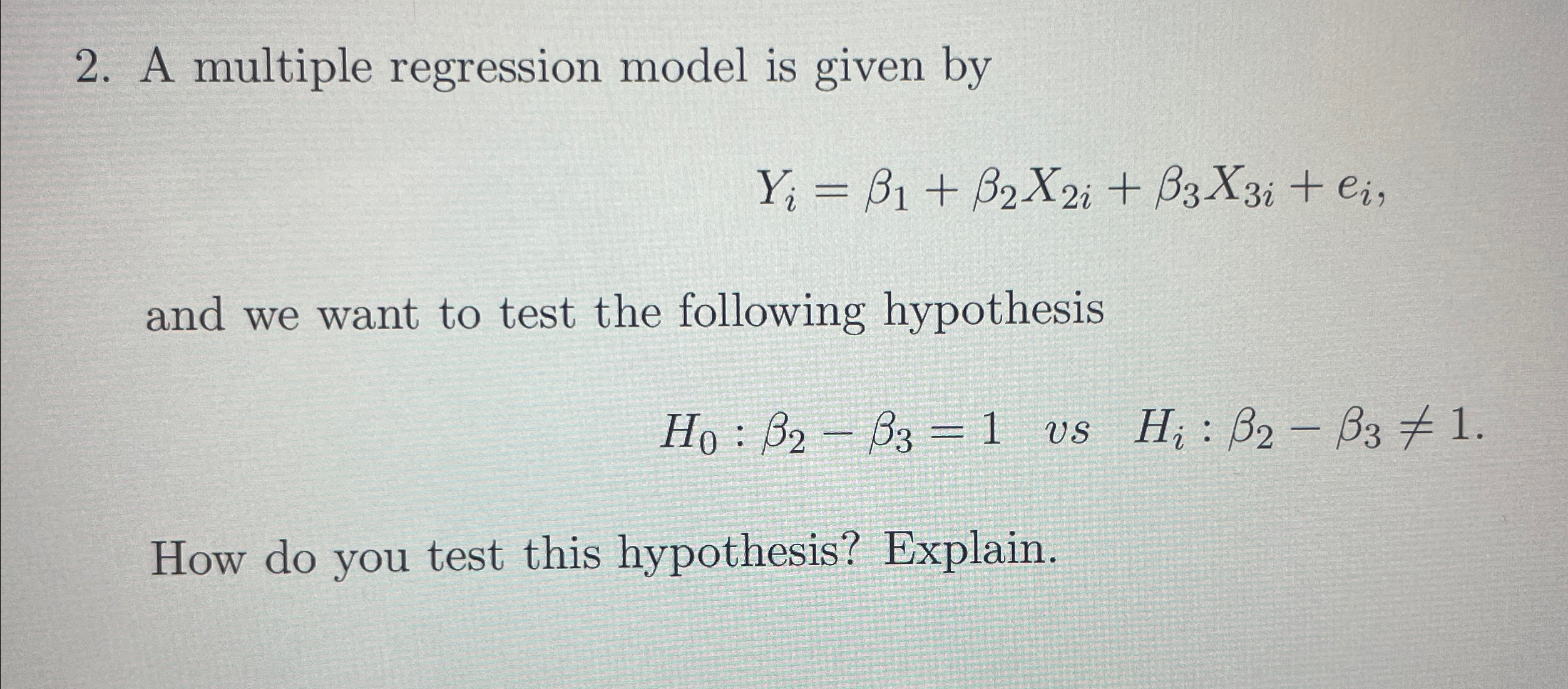Solved A multiple regression model is given | Chegg.com