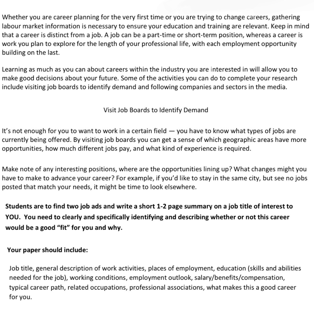 Solved Whether you are career planning for the very first | Chegg.com