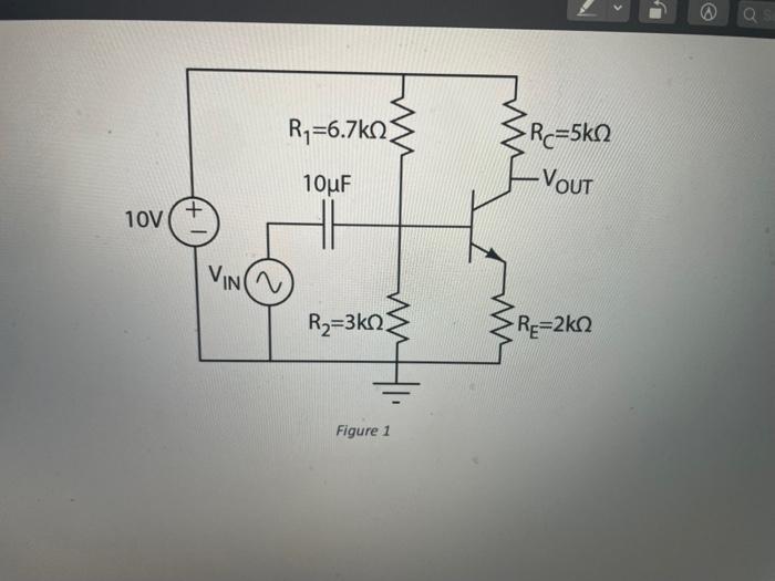Solved Tegions of transistors. 1. In Fig. 1, calculate Ic