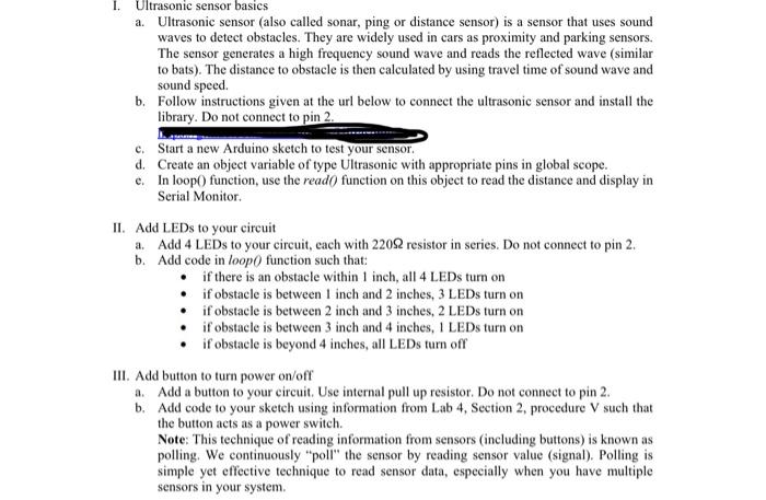 Solved 1. Ultrasonic sensor basics a. Ultrasonic sensor | Chegg.com