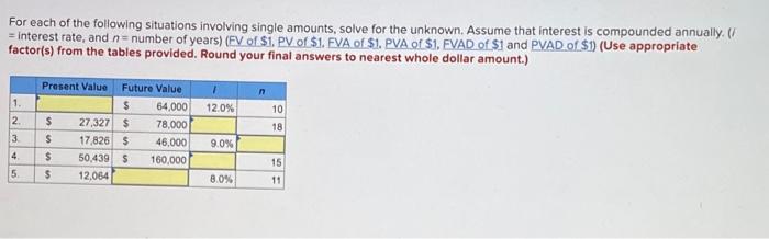 Solved For Each Of The Following Situations Involving Single | Chegg.com