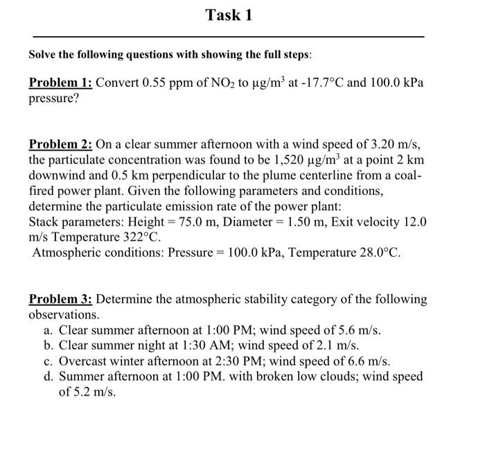 Solved Task 1 Solve The Following Questions With Showing The | Chegg.com