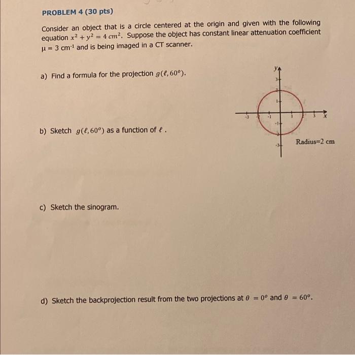 Solved Consider An Object That Is A Circle Centered At The Chegg Com