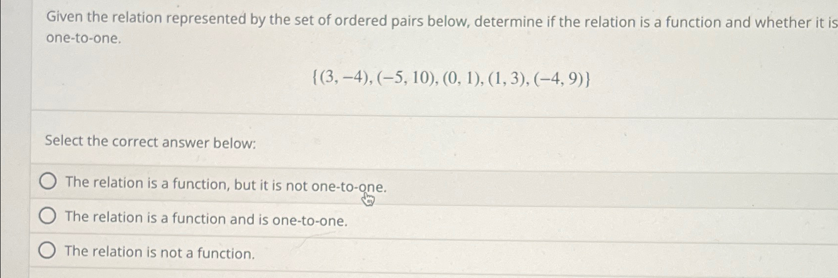 Solved Given the relation represented by the set of ordered | Chegg.com