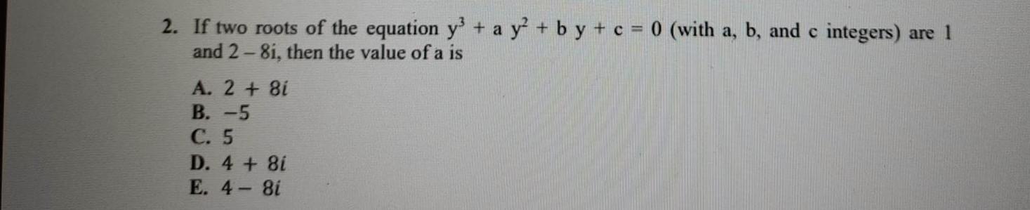 Solved 2 If Two Roots Of The Equation Y3 ay2 by c 0 with Chegg solved-2-if-two-roots-of-the-equation-y3-ay2-by-c-0-with-chegg