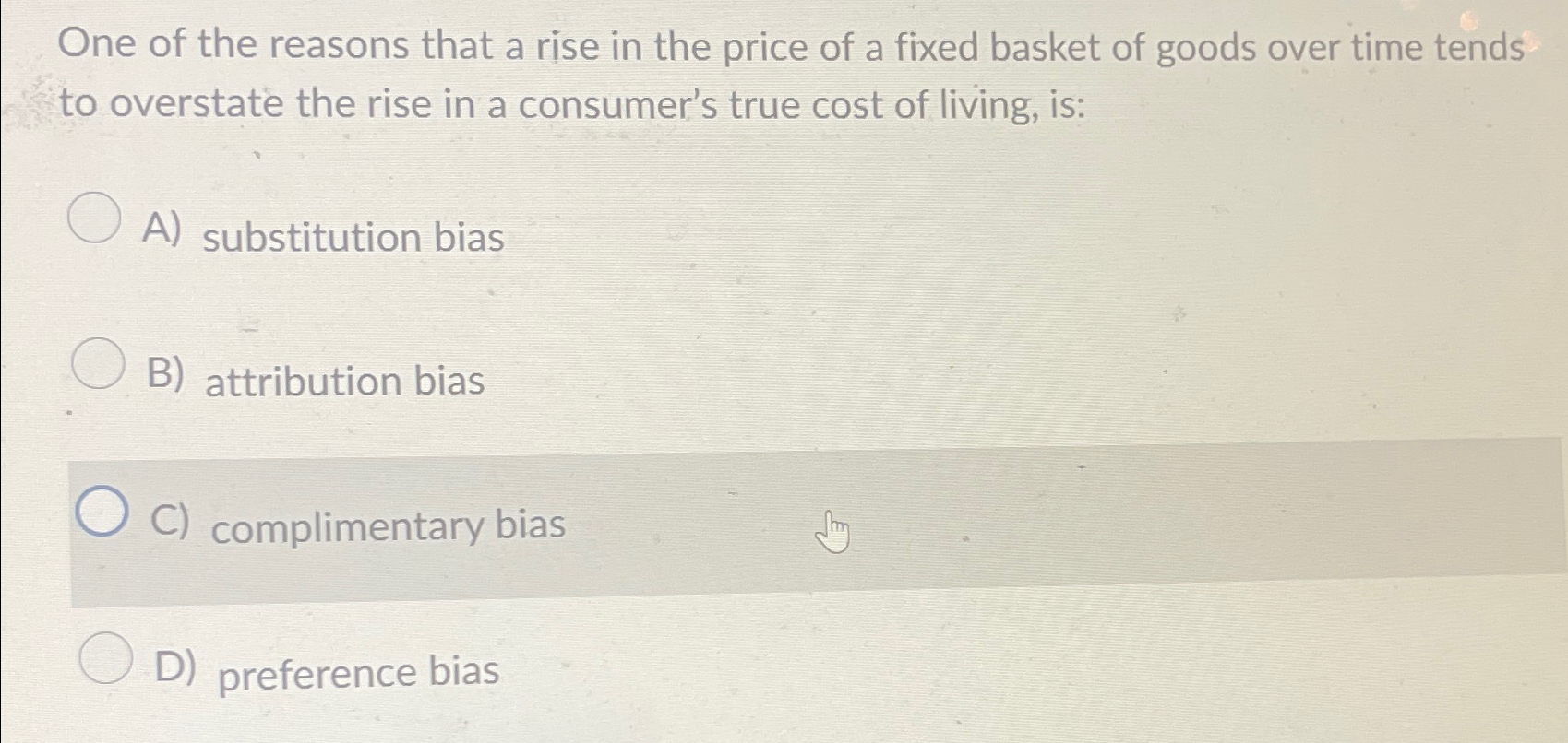 Solved One of the reasons that a rise in the price of a | Chegg.com