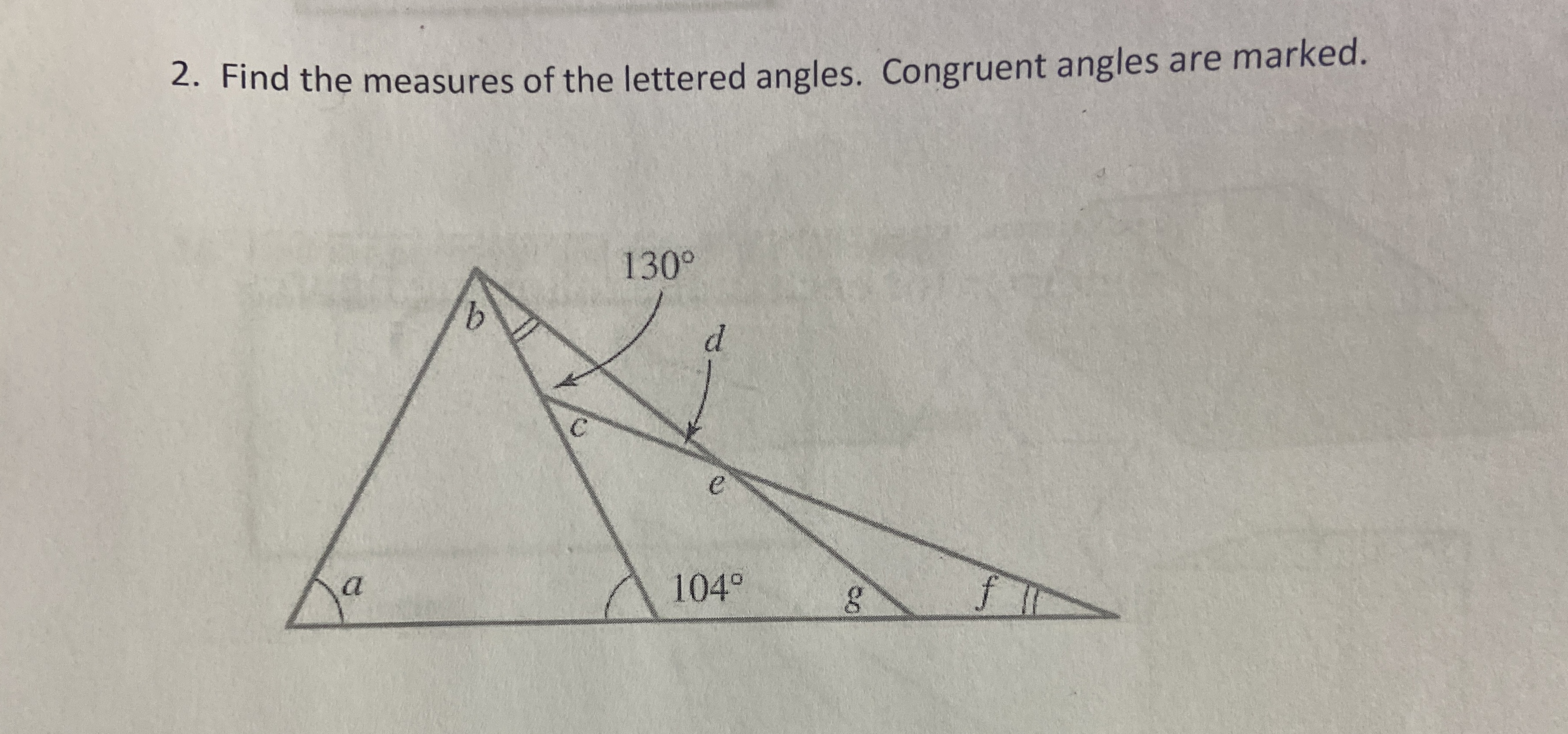 Find the measures of the lettered angles. Congruent | Chegg.com