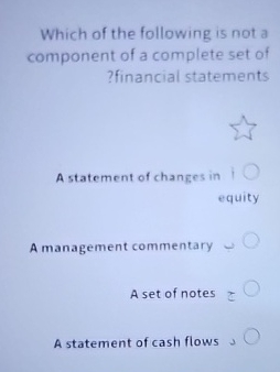 Solved Which of the following is not a component of a | Chegg.com