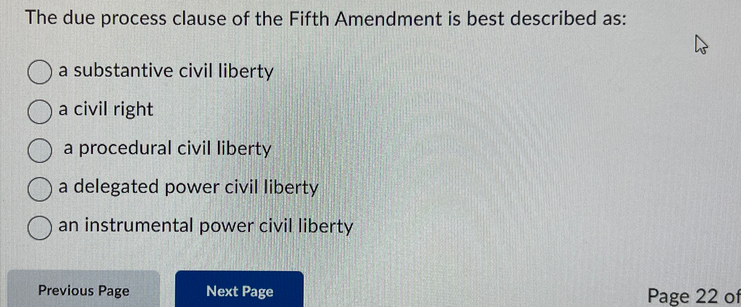 Solved The due process clause of the Fifth Amendment is best | Chegg.com