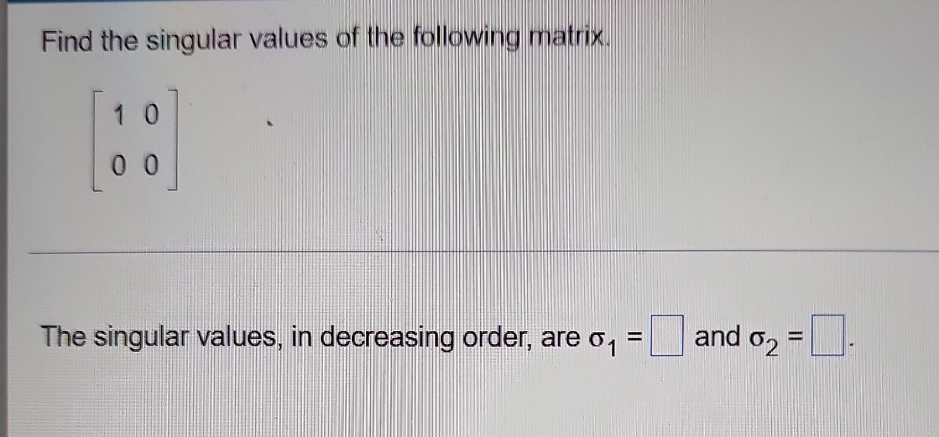 singular values of a matrix definition