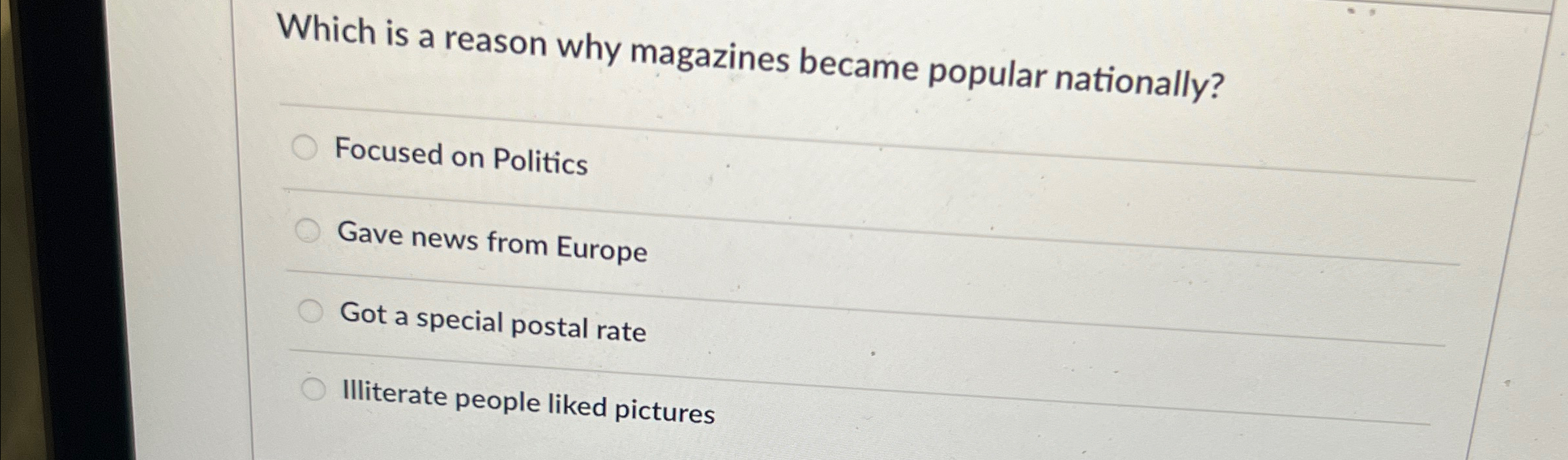 Solved Which is a reason why magazines became popular | Chegg.com