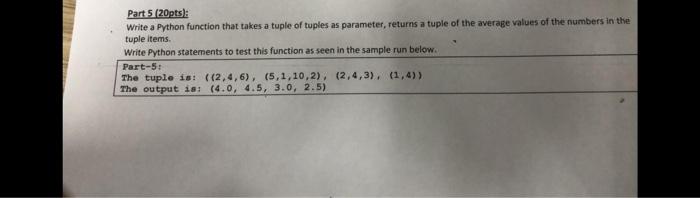 Solved Part520pts): Write a Python function that takes a | Chegg.com