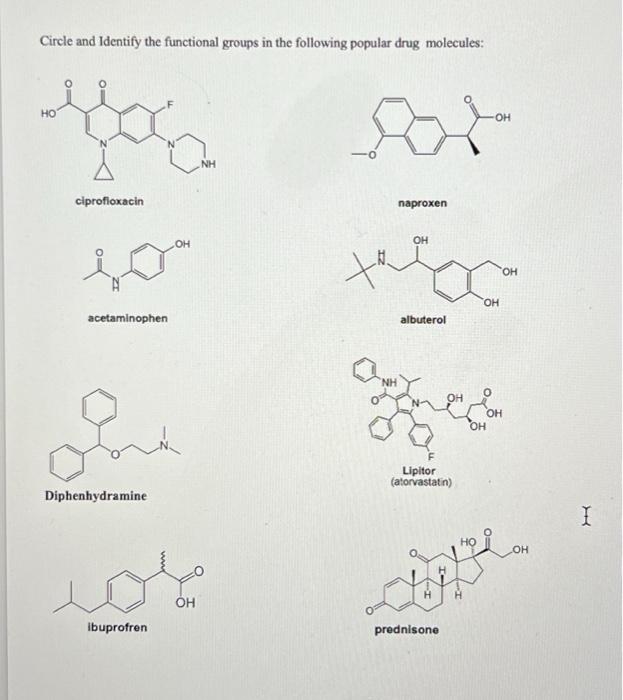 Solved Circle and Identify the functional groups in the | Chegg.com