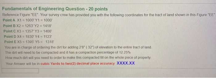Solved Fundamentals of Engineering Question - 20 points | Chegg.com