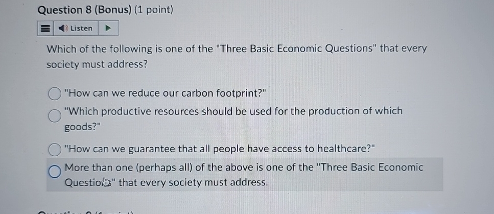 Solved Question 8 (Bonus) (1 ﻿point)ListenWhich of the