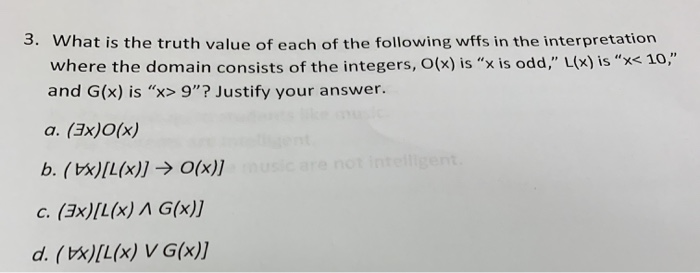 Solved 3 What Is The Truth Value Of Each Of The Following Chegg Com
